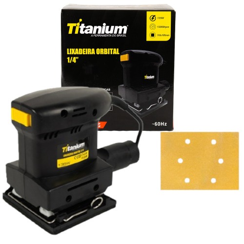 Lixadeira orbital 135 W 110 x 100 mm - 07658 110V Lixadeira orbital 135 W 110 x 100 mm - 07658 110V