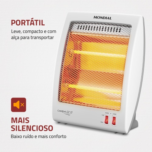 Aquecedor de ambientes 900W 2 em 1 quartzo Confort III - A-16 110V Aquecedor de ambientes 900W 2 em 1 quartzo Confort III - A-16 110V