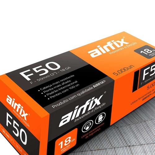 Pino para pinador pneumático tipo F 1,05 x 50 mm com 5.000 peças - F50 Pino para pinador pneumático tipo F 1,05 x 50 mm com 5.000 peças - F50