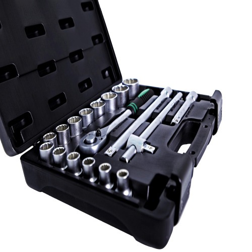 Jogo de Soquete estriado 10 à 32 mm encaixe 1/2 Jogo de Soquete estriado 10 à 32 mm encaixe 1/2