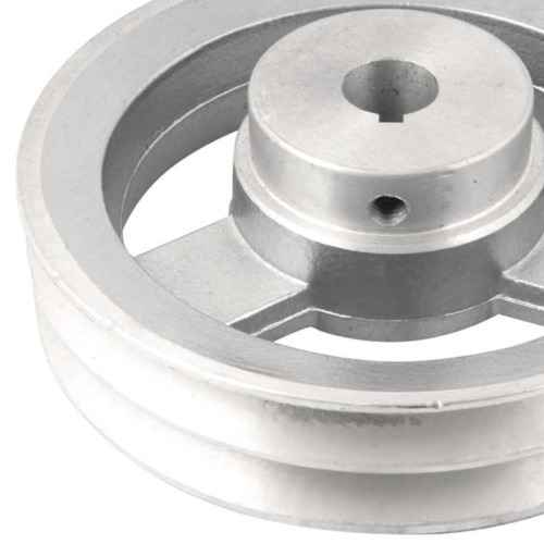 Polia de alumínio 2 canais perfil A 150 mm com furo de 3/4 Polia de alumínio 2 canais perfil A 150 mm com furo de 3/4