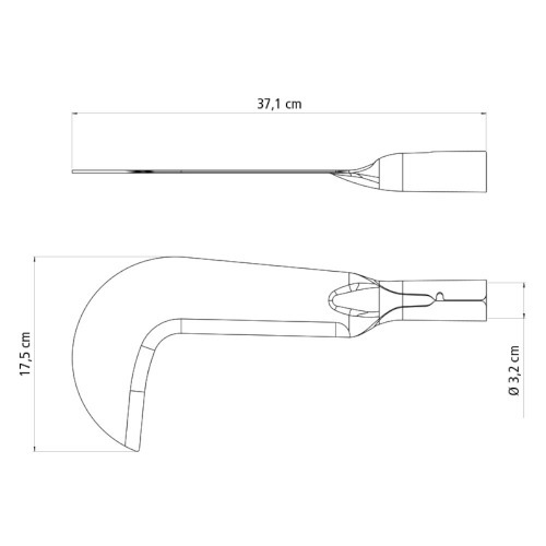 Foice roçadeira com olho de 32 mm sem cabo Foice roçadeira com olho de 32 mm sem cabo