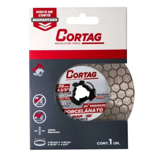 Disco Diamantado para Chanfro 45° Premium 110mm - 62794 Disco Diamantado para Chanfro 45° Premium 110mm - 62794