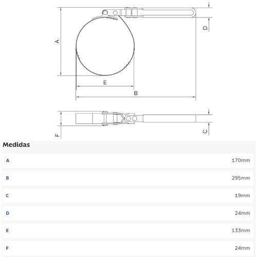Chave para filtro de óleo 133 146 mm - 44041002 Chave para filtro de óleo 133 146 mm - 44041002