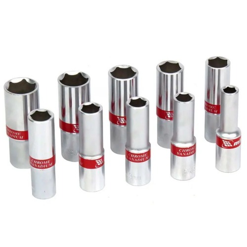 Jogo de soquete sextavado longo 10 a 22 mm 1/2 Jogo de soquete sextavado longo 10 a 22 mm 1/2