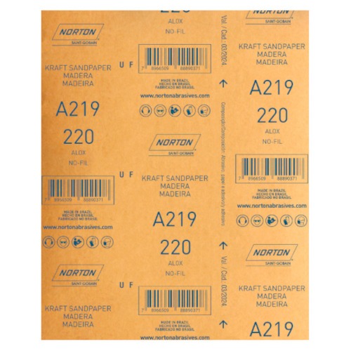 Folha de lixa para laca e verniz 225 x 275 mm - A219 Folha de lixa para laca e verniz 225 x 275 mm - A219