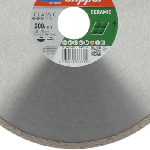 Disco diamantado liso 200 mm para azulejos e cerâmica Disco diamantado liso 200 mm para azulejos e cerâmica