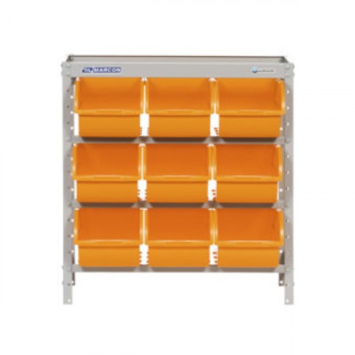 Estante metálica com 9 gavetas n° 7 laranja - EF9/7L Estante metálica com 9 gavetas n° 7 laranja - EF9/7L