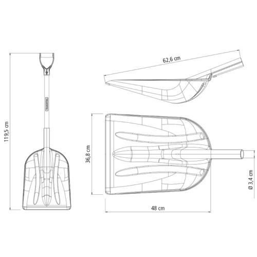 Pá carvoeira com cabo de madeira 79 cm Pá carvoeira com cabo de madeira 79 cm