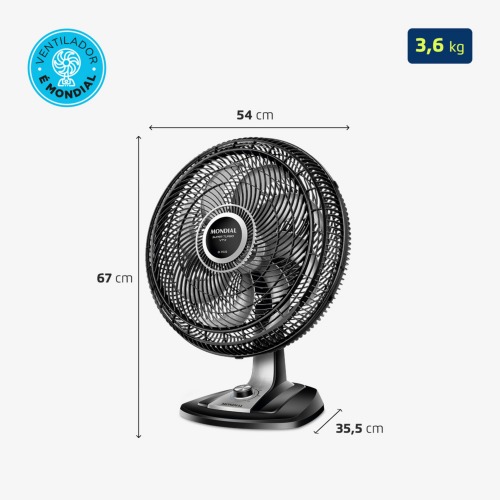 Ventilador oscilante de mesa diâmetro de 50 cm Turbo 220V Ventilador oscilante de mesa diâmetro de 50 cm Turbo 220V
