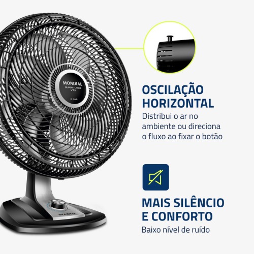 Ventilador oscilante de mesa diâmetro de 50 cm Turbo 220V Ventilador oscilante de mesa diâmetro de 50 cm Turbo 220V