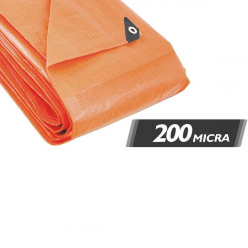 Lona reforçada de polietileno laranja 10 m x 10 m Lona reforçada de polietileno laranja 10 m x 10 m