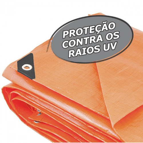 Lona reforçada de polietileno laranja 10 m x 10 m Lona reforçada de polietileno laranja 10 m x 10 m