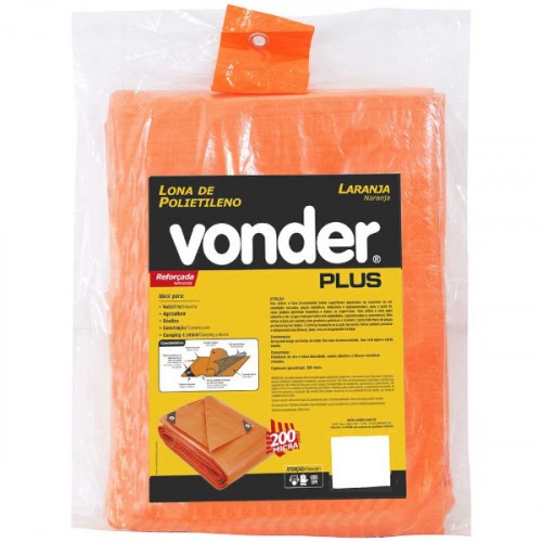 Lona reforçada de polietileno laranja 10 m x 10 m Lona reforçada de polietileno laranja 10 m x 10 m