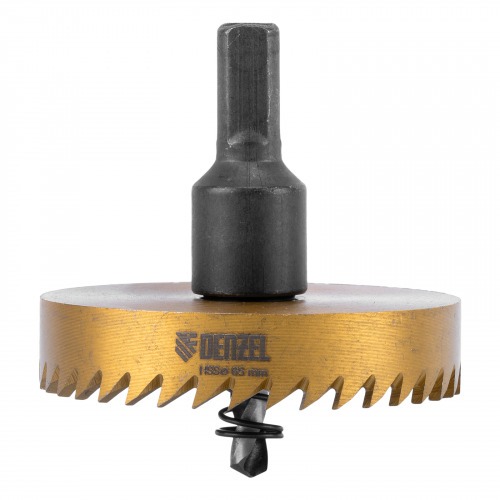 Serra copo para metal 65 mm revestimento em Nitreto de Titânio com suporte Serra copo para metal 65 mm revestimento em Nitreto de Titânio com suporte