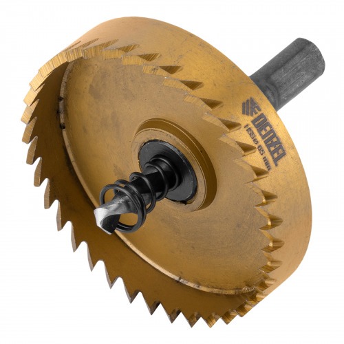 Serra copo para metal 65 mm revestimento em Nitreto de Titânio com suporte Serra copo para metal 65 mm revestimento em Nitreto de Titânio com suporte