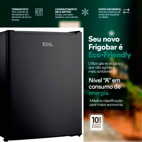 Frigobar 71 litros porta reversível Ice Compact preto - EFB81P 110V Frigobar 71 litros porta reversível Ice Compact preto - EFB81P 110V