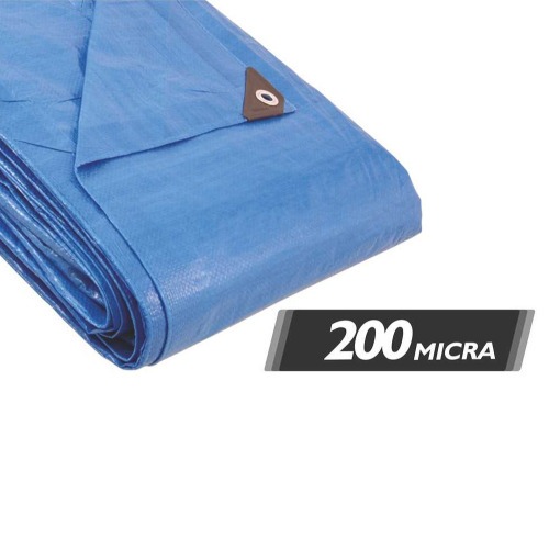 Lona reforçada de polietileno azul 9 m x 4 m Lona reforçada de polietileno azul 9 m x 4 m