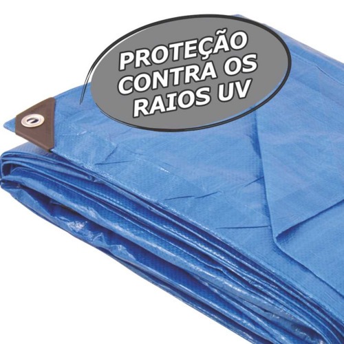Lona reforçada de polietileno azul 9 m x 4 m Lona reforçada de polietileno azul 9 m x 4 m