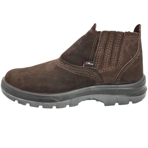 Botina bidensidade couro Nobuck com elástico biqueira pvc - TP096 Botina bidensidade couro Nobuck com elástico biqueira pvc - TP096