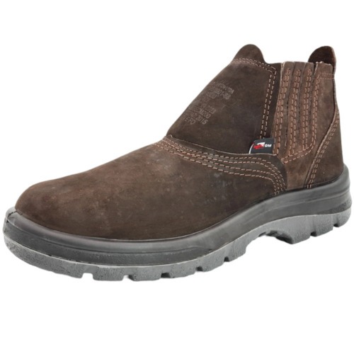 Botina bidensidade couro Nobuck com elástico biqueira pvc - TP096 Botina bidensidade couro Nobuck com elástico biqueira pvc - TP096