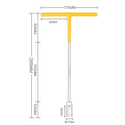 Chave canhão 13 mm cabo tipo T - BOM-1267 Chave canhão 13 mm cabo tipo T - BOM-1267