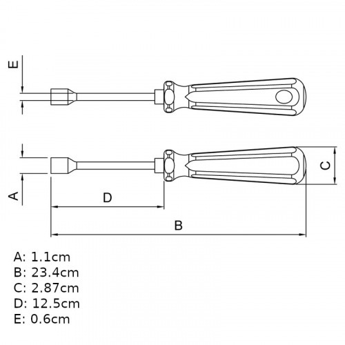 Chave com cabo tipo canhão 1/4 Chave com cabo tipo canhão 1/4