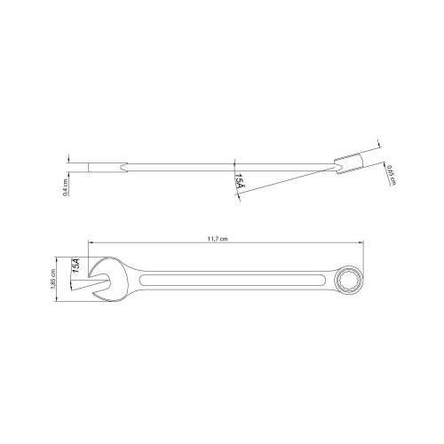 Chave combinada de 7 mm em aço especial Chave combinada de 7 mm em aço especial