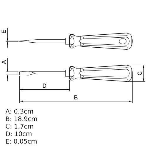 Chave de fenda 1/8 x 4 Chave de fenda 1/8 x 4
