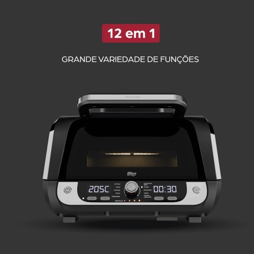 Fritadeira elétrica sem óleo air fryer digital 10L 1800w com visor clear - BARBECUE 110V Fritadeira elétrica sem óleo air fryer digital 10L 1800w com visor clear - BARBECUE 110V