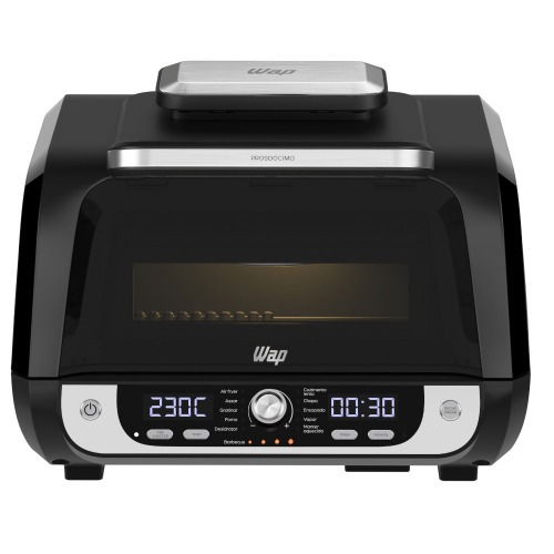 Fritadeira elétrica sem óleo air fryer digital 10L 1800w com visor clear - BARBECUE 110V Fritadeira elétrica sem óleo air fryer digital 10L 1800w com visor clear - BARBECUE 110V