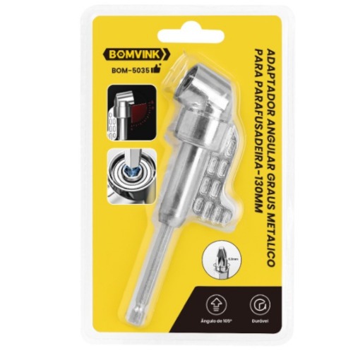 Adaptador angular 105° para parafusadeira encaixe 1/4 Adaptador angular 105° para parafusadeira encaixe 1/4