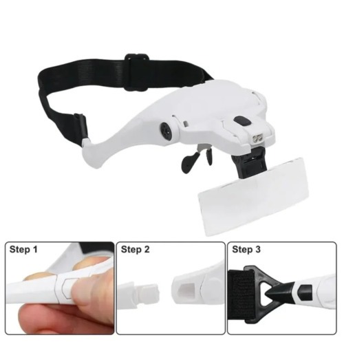 Óculos Com Lupa de Cabeça e Luz LED - BOM-7460 Óculos Com Lupa de Cabeça e Luz LED - BOM-7460