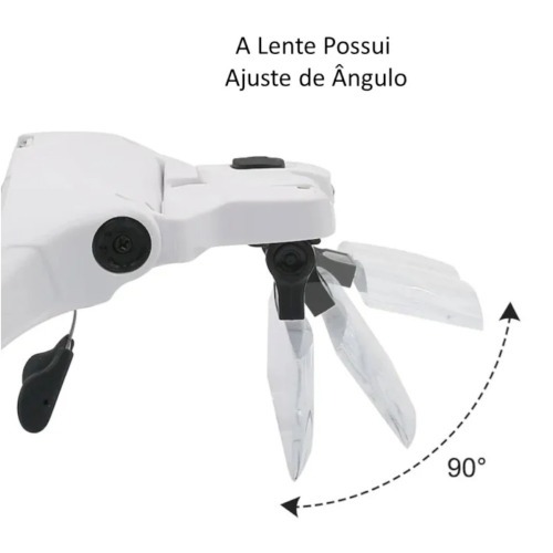 Óculos Com Lupa de Cabeça e Luz LED - BOM-7460 Óculos Com Lupa de Cabeça e Luz LED - BOM-7460