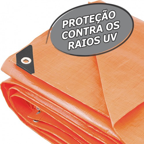 Lona reforçada de polietileno laranja 2 m x 2 m Lona reforçada de polietileno laranja 2 m x 2 m