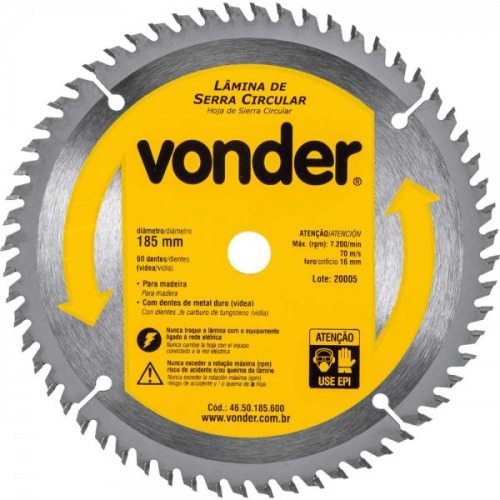 Disco de serra para madeira 185 x 16 mm 60 dentes Disco de serra para madeira 185 x 16 mm 60 dentes