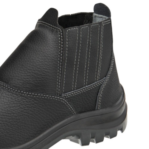 Botina bidensidade couro relax com elástico biqueira de aço - Vulcaflex Botina bidensidade couro relax com elástico biqueira de aço - Vulcaflex