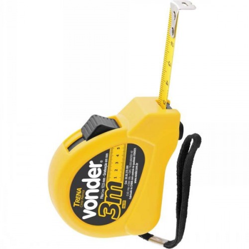 Trena com fita de aço 12,5 mm x 3 m com trava Trena com fita de aço 12,5 mm x 3 m com trava