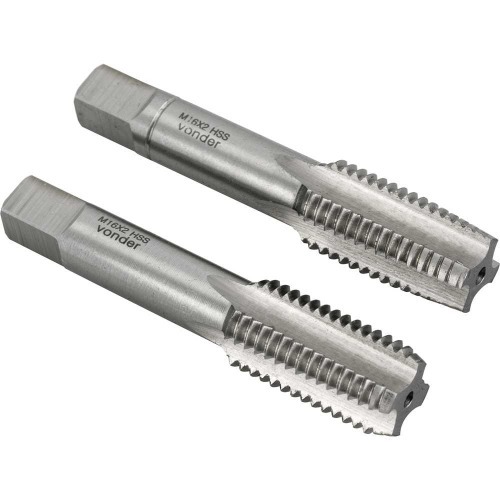 Jogo de macho manual de aço rápido 16 x 2 mm MA 2 peças Jogo de macho manual de aço rápido 16 x 2 mm MA 2 peças