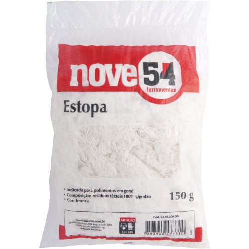 Estopa branca para polimento 150 gramas Estopa branca para polimento 150 gramas