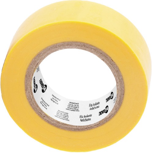 Fita isolante antichama amarela 19 mm x 10 m Fita isolante antichama amarela 19 mm x 10 m
