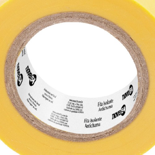 Fita isolante antichama amarela 19 mm x 10 m Fita isolante antichama amarela 19 mm x 10 m