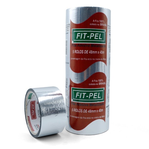 Fita adesiva aluminizada 48 mm x 40 m com 05 peças - 10103931 Fita adesiva aluminizada 48 mm x 40 m com 05 peças - 10103931