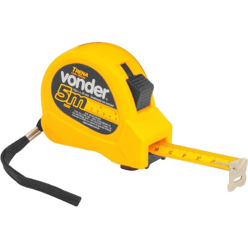 Trena com fita de aço 25 mm x 5 m com trava Trena com fita de aço 25 mm x 5 m com trava