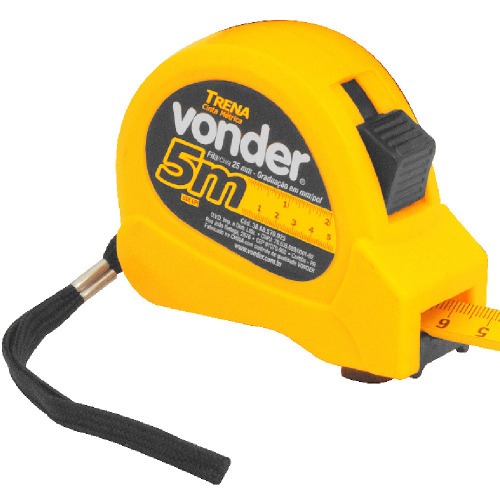 Trena com fita de aço 25 mm x 5 m com trava Trena com fita de aço 25 mm x 5 m com trava
