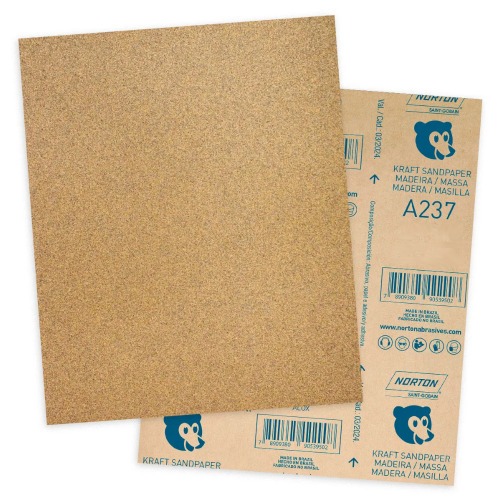 Folha de lixa para madeira e massa 225 x 275 mm - A237 Folha de lixa para madeira e massa 225 x 275 mm - A237