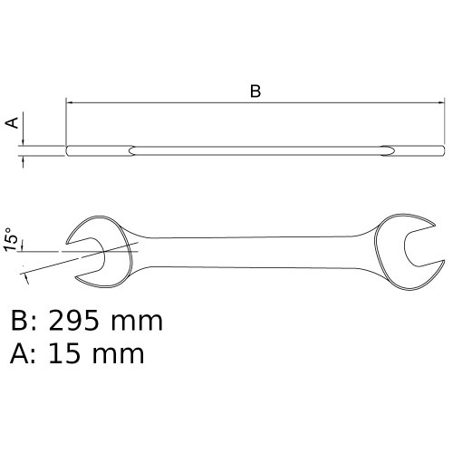 Chave fixa 21 x 23 mm aço cromo vanádio com cartela Chave fixa 21 x 23 mm aço cromo vanádio com cartela