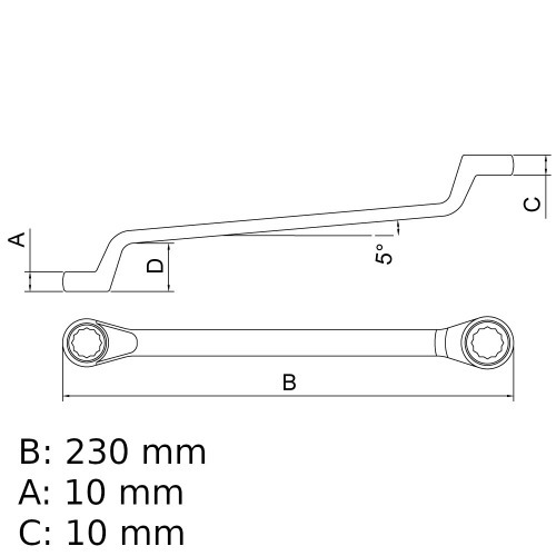 Chave estrela 14 x 15 mm aço cromo vanádio com cartela Chave estrela 14 x 15 mm aço cromo vanádio com cartela