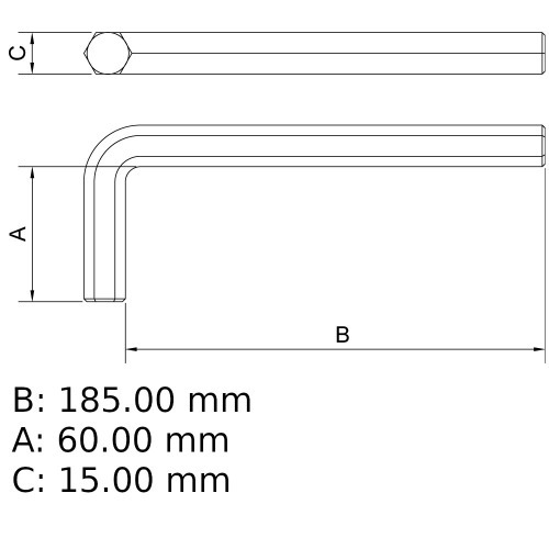 Chave allen longa 10 mm aço cromo vanádio Chave allen longa 10 mm aço cromo vanádio