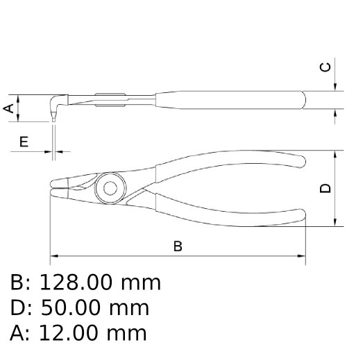 Alicate bico curvo para anéis internos aço cromo vanádio 5.1/2 Alicate bico curvo para anéis internos aço cromo vanádio 5.1/2